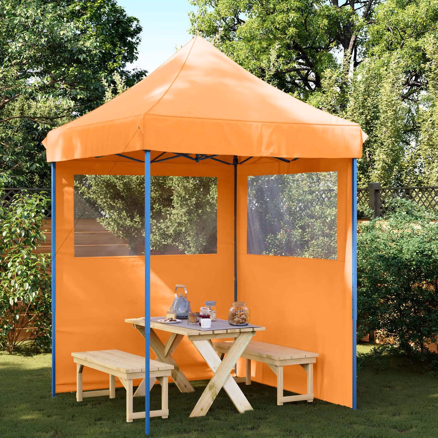 Tenda Party vidaXL in tessuto Oxford arancione L/P/H: 200 x 200 x 306 cm