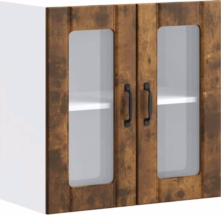 Pensile da Cucina con Porta in Vetro Lucca Rovere Fumo