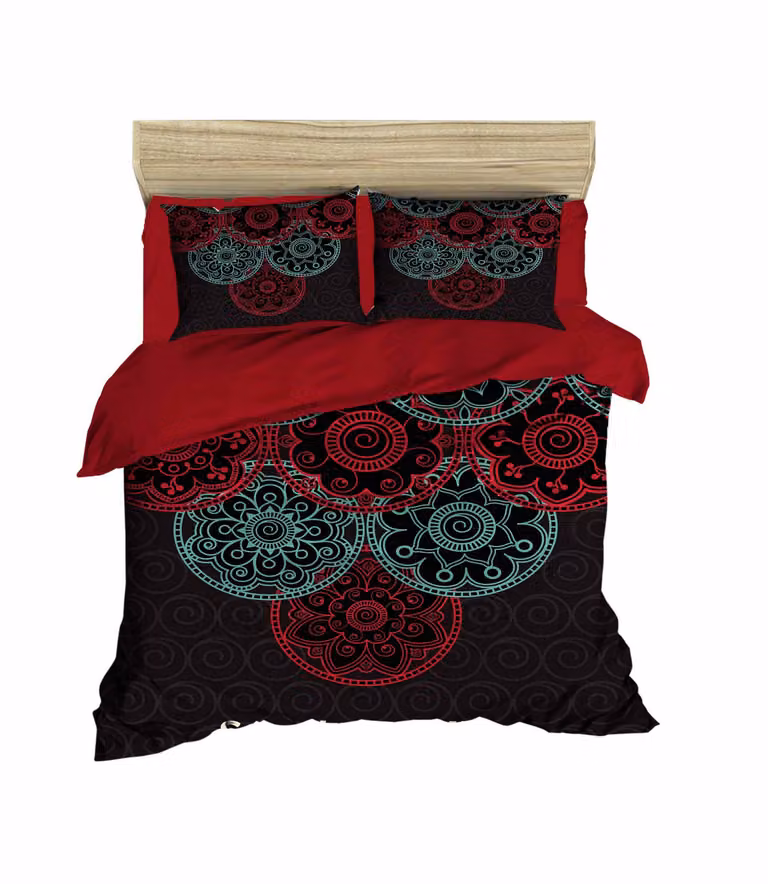 L'Essentiel Linge de Maison, Adal- PRL6141, Rosso, Copripiumini, parte superiore del copripiumino e federa: 100% microsatinato di poliestere
