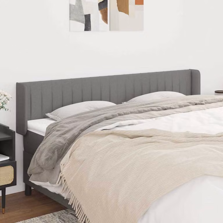 Testiera ad orecchio vidaXL in tessuto grigio scuro L: 183 cm, P: 16 cm, H: 78-88 cm