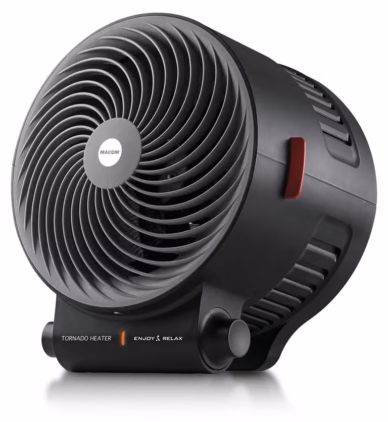 Macom Tornado 938 Riscaldatore Elettrico 2000W Nero per Interni con Termostato