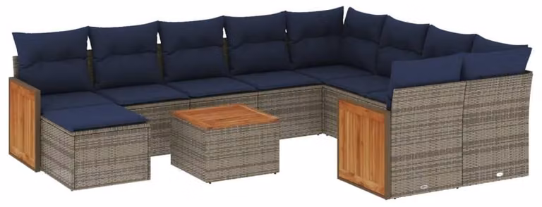 Divano da esterno - Panchina da giardino - Panca imbottita - Arredo da giardino - Divano lounge - Polyrattan resistente agli agenti atmosferici