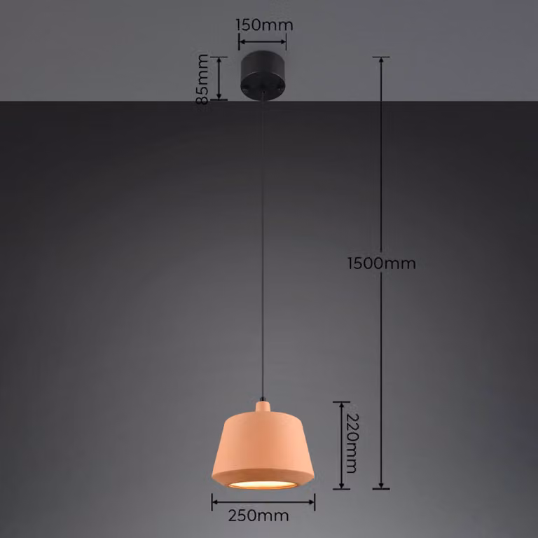 Reality Leuchten Lampada a sospensione Mirea, dimmerabile, Terracotta, Soggiorno / Sala da pranzo, Ceramica, Mediterraneo, Lampada a sospensione