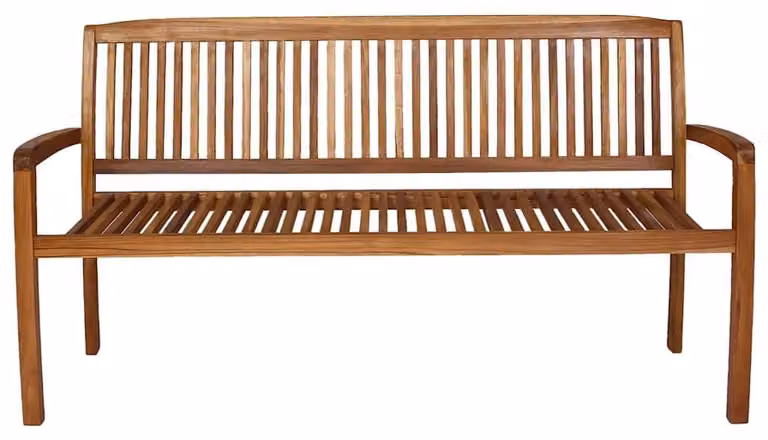 Panchina da giardino 3 posti impilabile 159 cm in legno massiccio teak