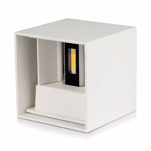 Lampada LED da Muro Quadrata 12W 120LM/W Colore Bianco Satinato Fascio Luminoso Regolabile 4000K IP65