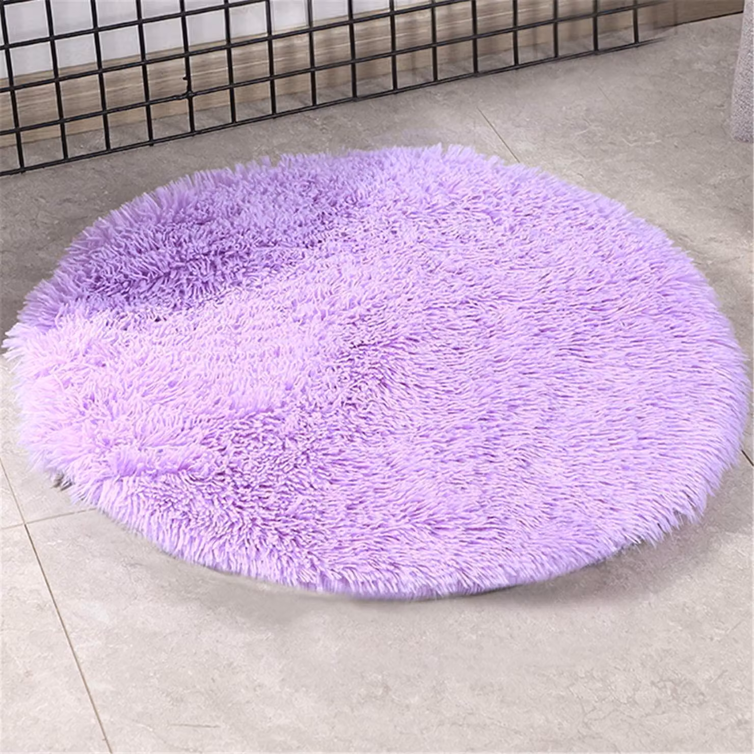 Tappetino per cani, cuccia per animali domestici, lavabile, in peluche, colore viola, diametro 60 cm