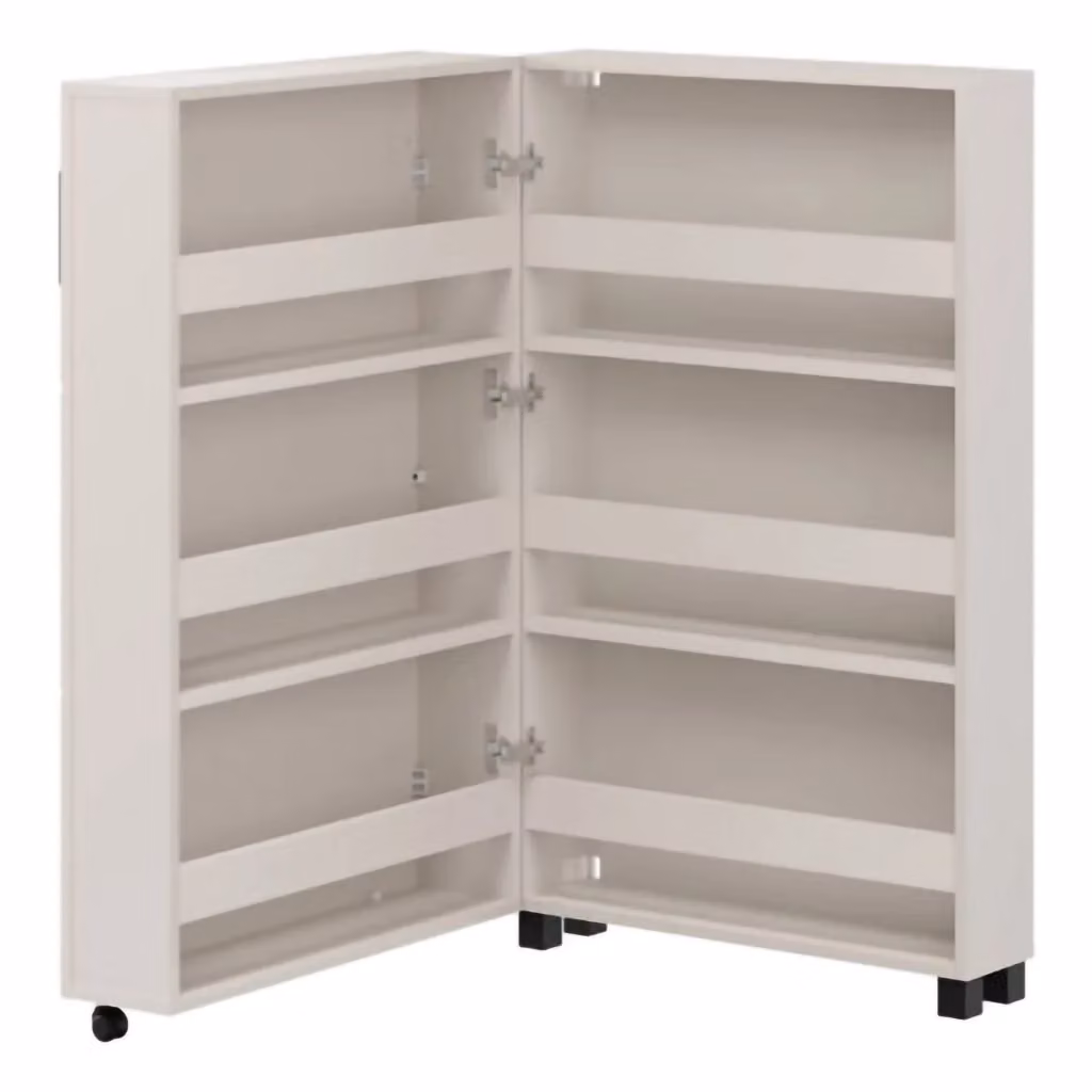 Scarpiera Moderna DMORA Porvoo con Ante a Battente, Colore Bianco Crema, L: 68 cm, P: 33 cm, H: 113 cm – 2
