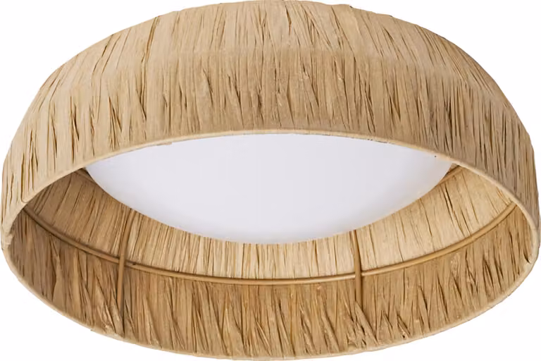 OSRAM Decor plafoniera decorativa con paralume in bambù, 300mm, 12W, 400lm, 3000K, 830 bianco caldo, IP20, marrone, LED non sostituibile