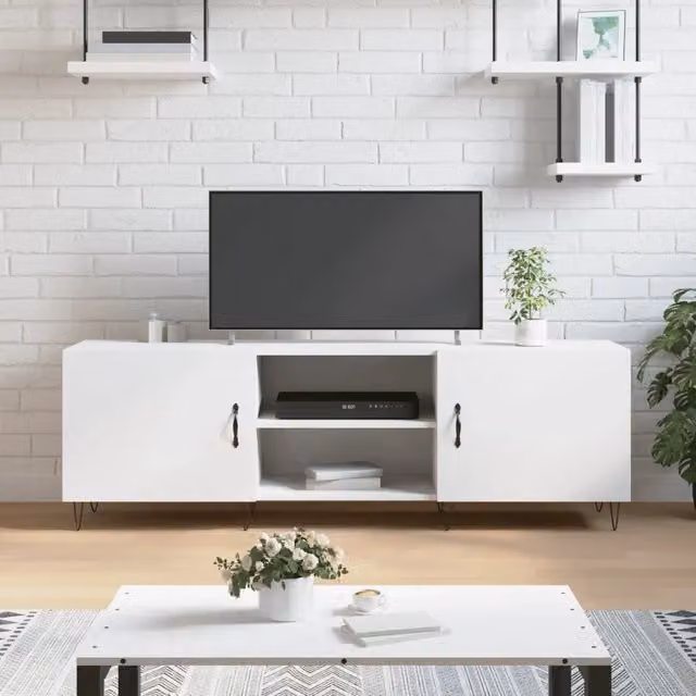 Mobile Porta TV-Mobile per TV-Credenza TV Bianco 150x30x50 cm in Legno Multistrato 690632