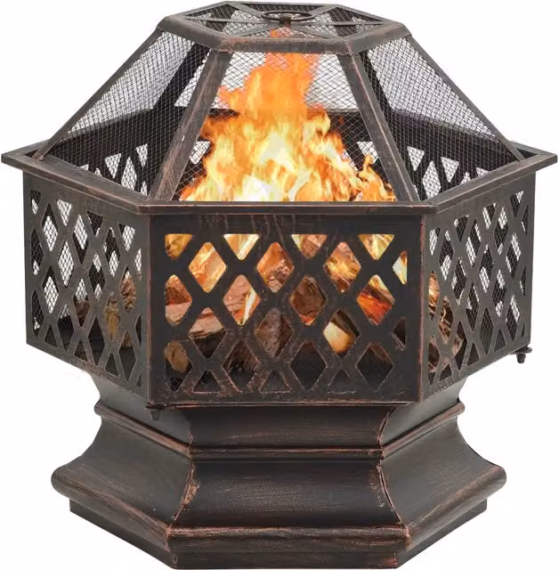 Braciere Rustico con Attizzatoio 62x54x56 cm XXL in Acciaio 311887