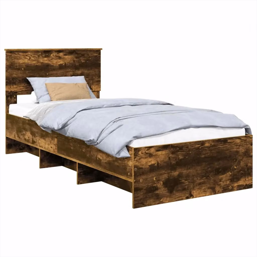 Struttura del letto moderna vidaXL in legno rovere fumé marrone L/P/H: 200 x 80 x 78 cm – 2
