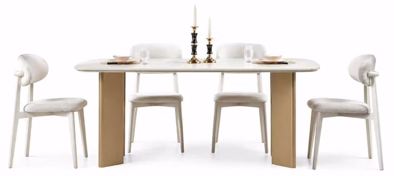 Tavolo da pranzo Esszimmer con 4 sedie, design moderno, set completo di mobili
