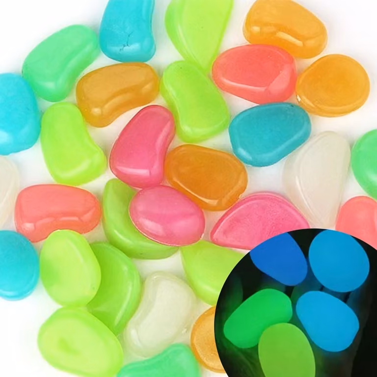 Set di 25 pietre decorative fluorescenti