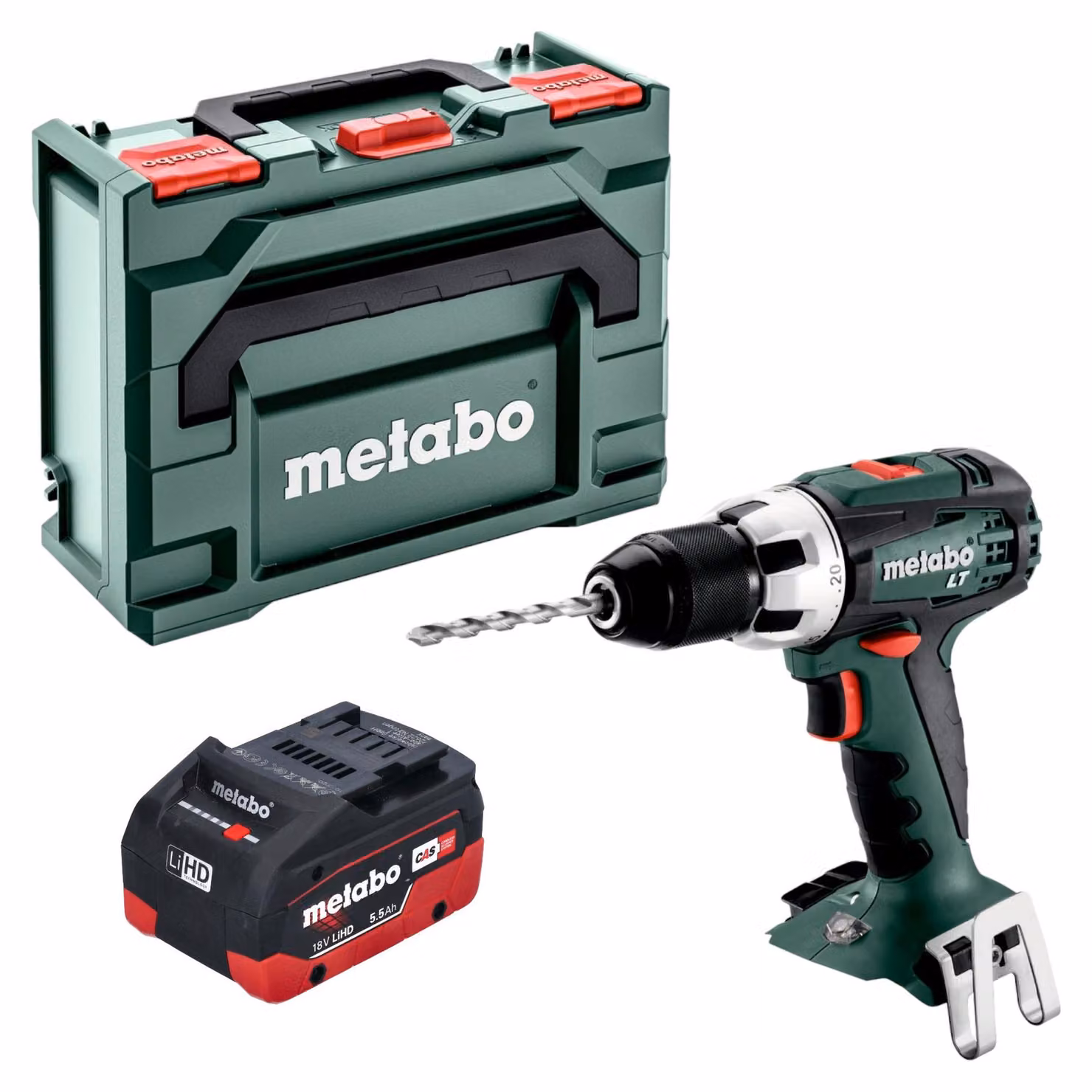 Metabo BS 18 LT trapano avvitatore a batteria 18 V 60 Nm + 1x batteria LiHD 5,5 Ah + metaBOX - senza caricabatterie
