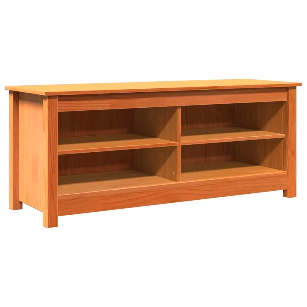 Panchina con contenitore per scarpe vidaXL in legno di pino cerato marrone L: 110 cm, P: 38 cm, H: 45,5 cm – 2