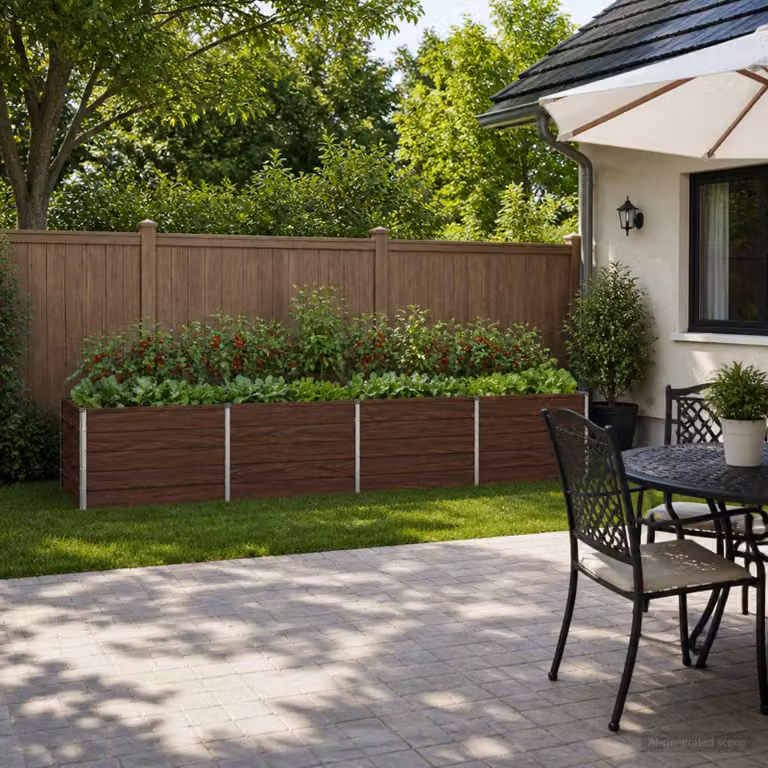 Letto rialzato da giardino vidaXL in metallo Nero L: 320 cm, P: 80 cm, H: 55 cm