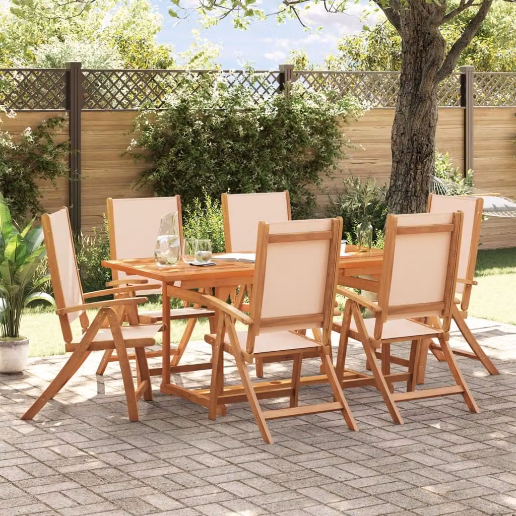 Maison Exclusive - Set da pranzo da giardino a 7 pezzi in legno massello di acacia e Textilene