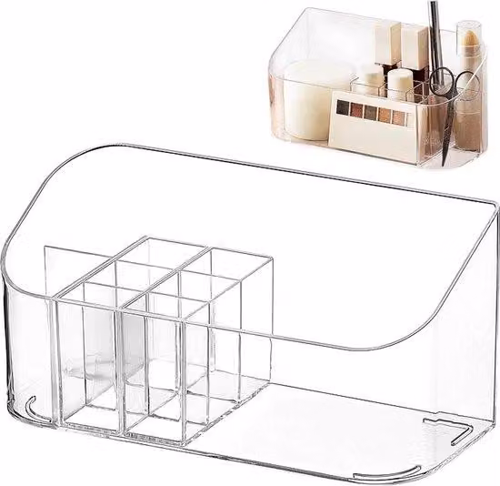 Portaoggetti trasparente per cosmetici, toeletta, bagno, camera da letto, ufficio