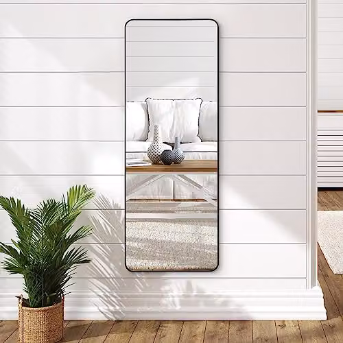 Americanflat Specchio da Parete Lungo 55x150 cm - Specchio Lungo da Parete per Camere da Letto e Salotto - Grande Specchio Figura Intera con Cornice Nera e Vetro Infrangibile