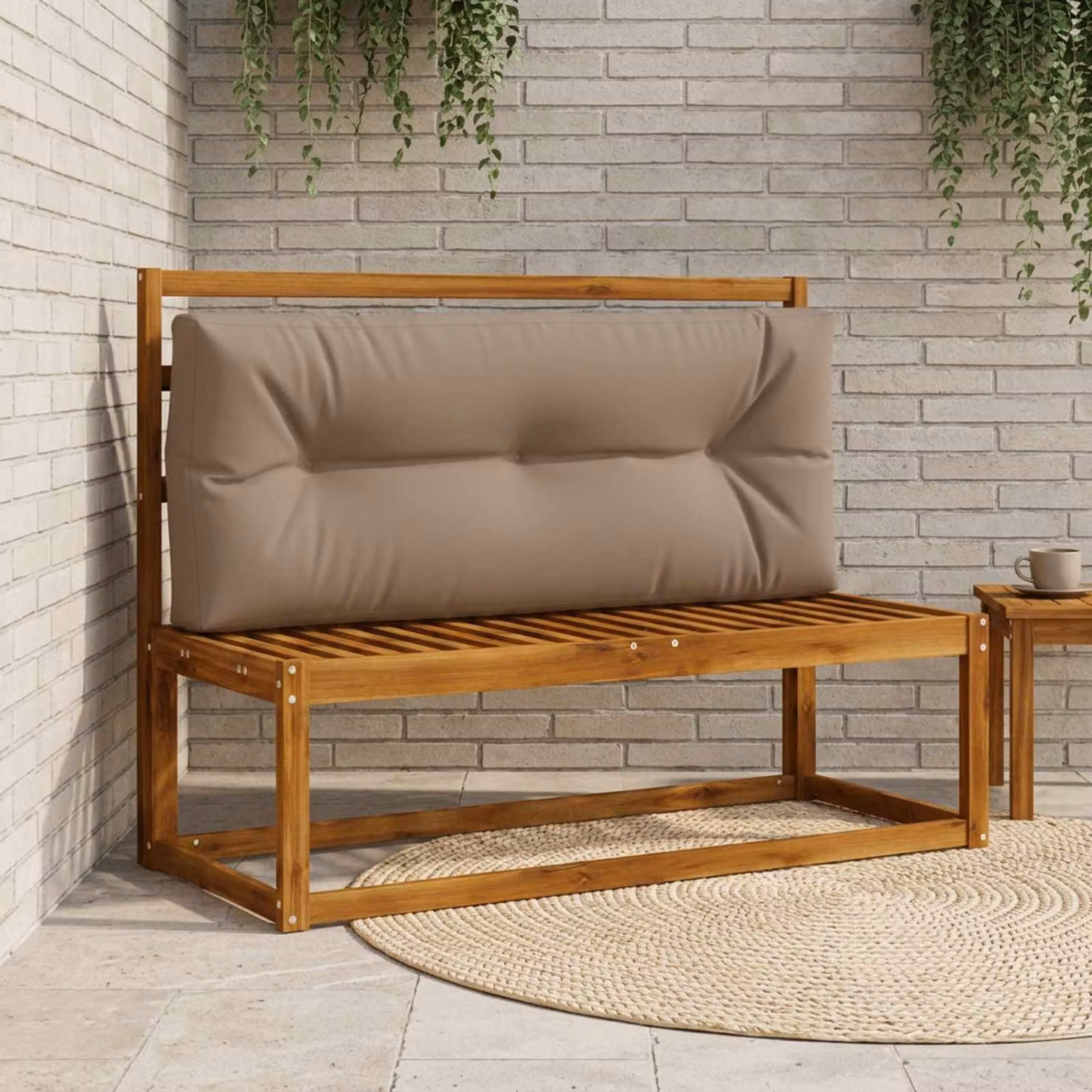 Cuscino per schienale di pallet vidaXL VIANEN in poliestere, colore tortora, resistente ai raggi UV con rivestimento rimovibile