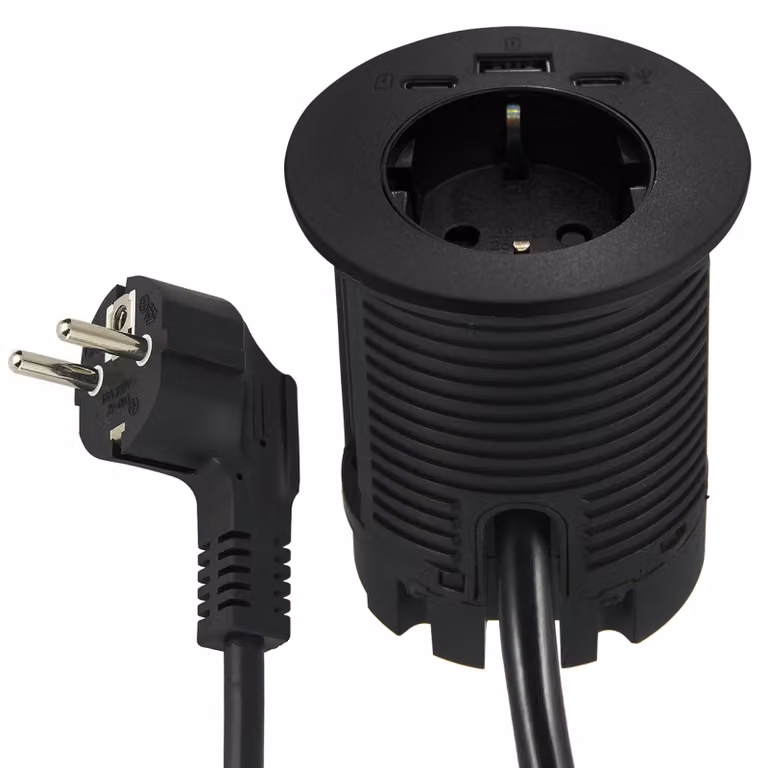 Electraline 62588, listello di prese da scrivania/presa da tavolo, presa da incasso con
