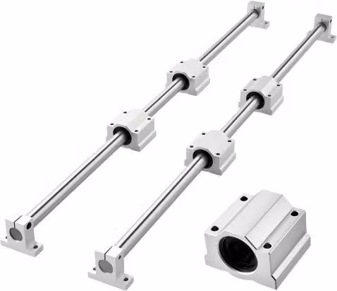 VEVOR Kit di Guide Lineari SFC 25 in Acciaio Inox Argento con 2 Guide da 1000 mm e 4 Blocchi di Scorrimento per Torni, Fresatrici e Macchine per Incisione Fai da te
