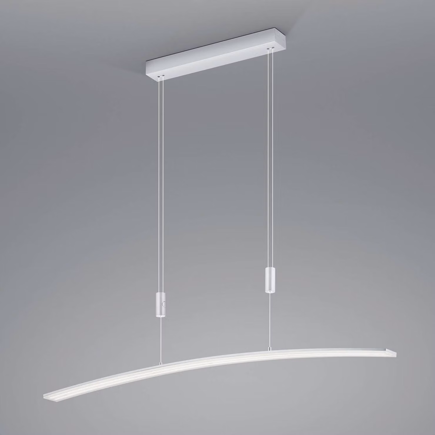 HELL Lampada a sospensione LED Dual con telecomando CCT alluminio Dual, dimmerabile, Alluminio / Grigio / Zincato, Soggiorno / Sala da pranzo, Metallo, Moderno