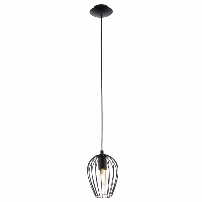 Lampadario Industrial Newtown Piccolo 1 Luce Acciaio Nero