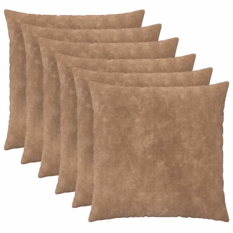 Set di 6 federe vidaXL HEERLEN in microfibra, colore tortora, 55 x 55 cm