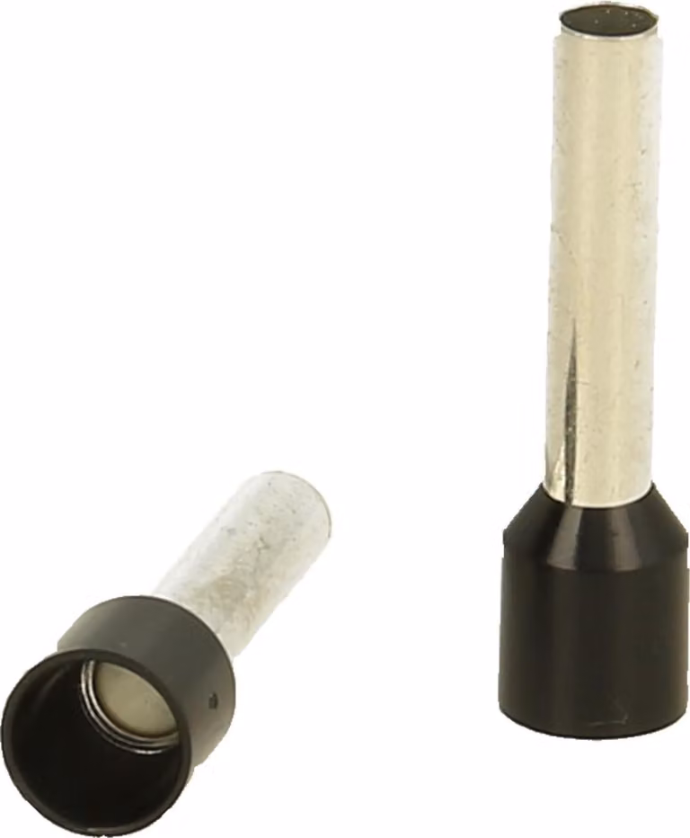 Capicorda DIN 46228 parte 4 isolati, misura L, codifica colore WE sezione 6 mm² nero - 1 pezzo