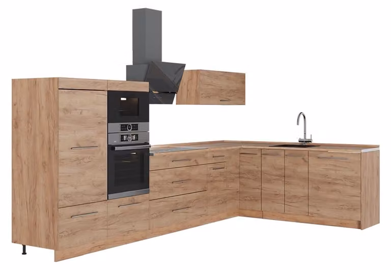Cucina angolare completa Vicco Fame-Line Rovere dorato/Rovere dorato 347 x 207 cm, PL Rovere, Model 63602