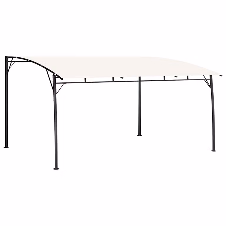 Ombrellone da sole vidaXL in poliestere e acciaio, colore beige, L 4 x P 3 x H 2,55 m