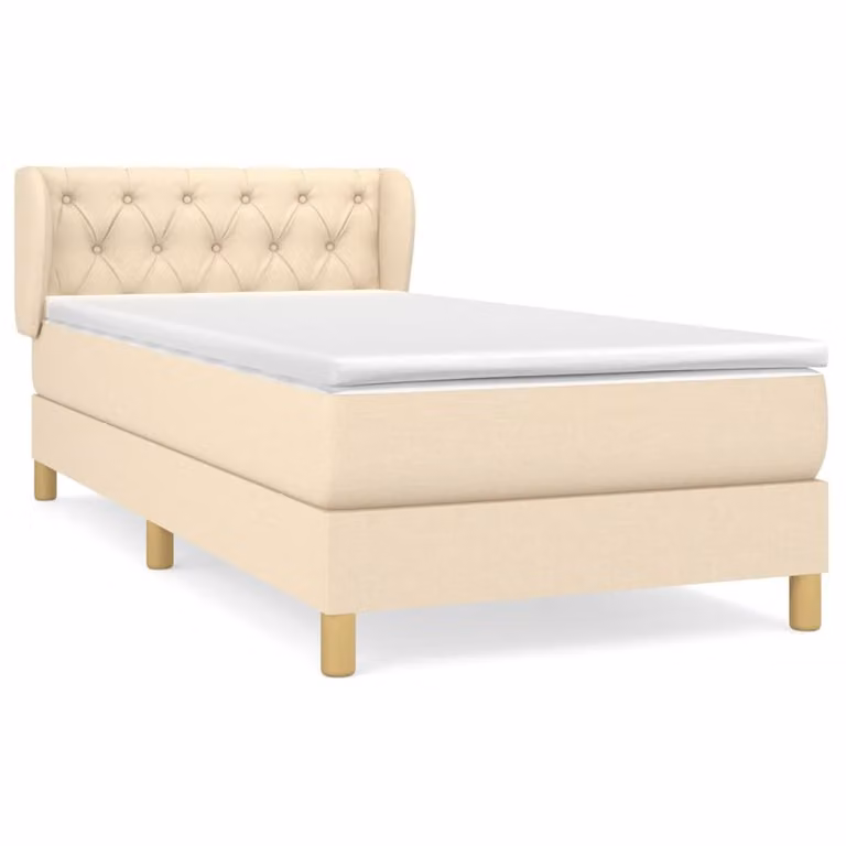 Giroletto a Molle con Materasso Crema 80x200 cm inTessuto