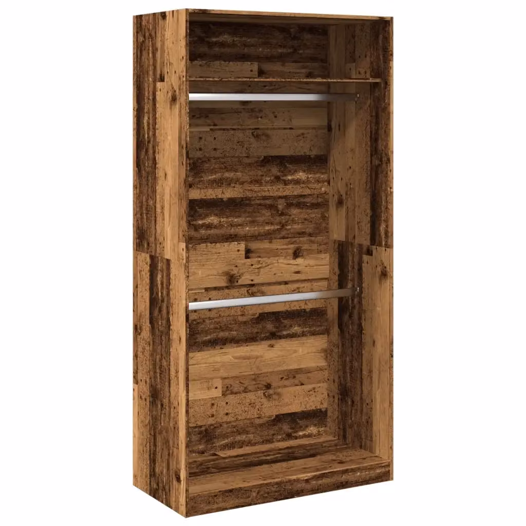 Armadio a incasso vidaXL in legno e MDF marrone con ante a battente e appendiabiti L/P/H: 100 x 50 x 200 cm – 2
