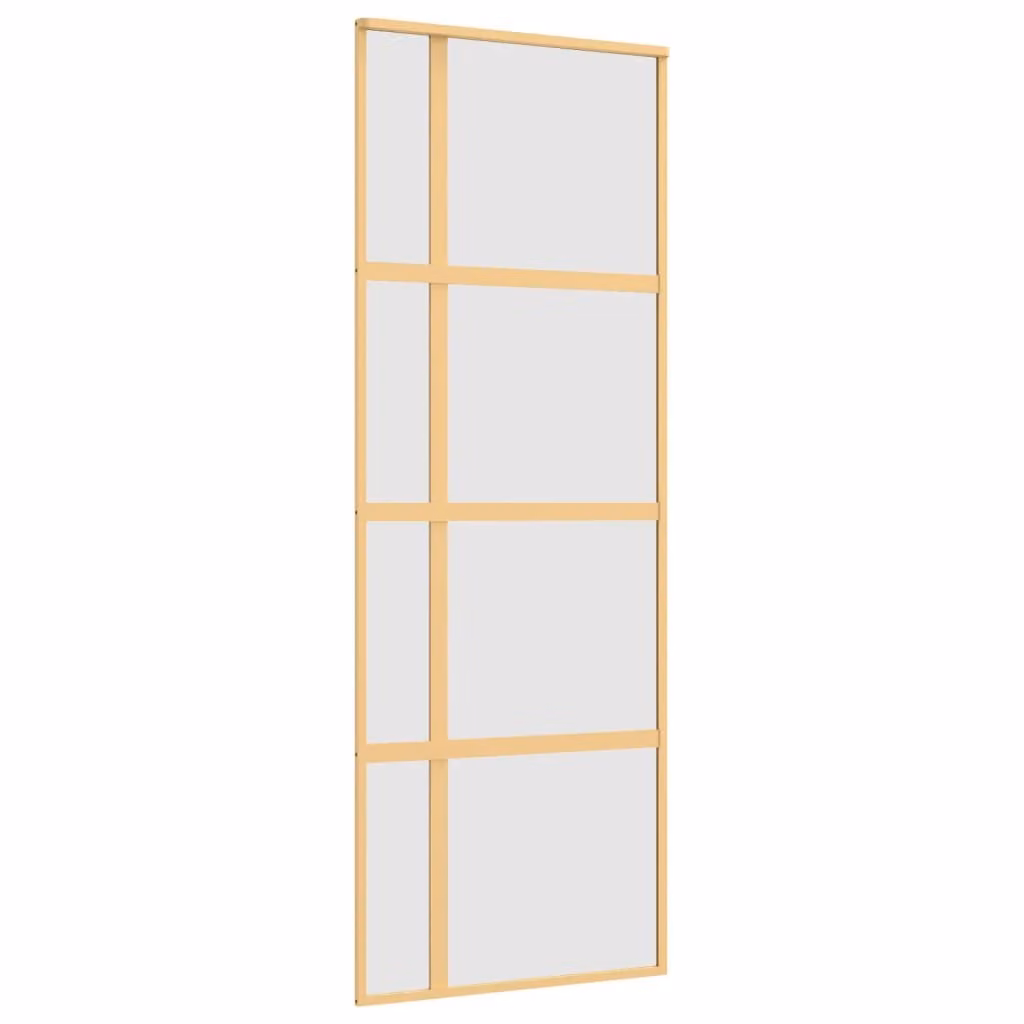 Porta Scorrevole Dorata 76x205 Vetro Smerigliato ESG Alluminio