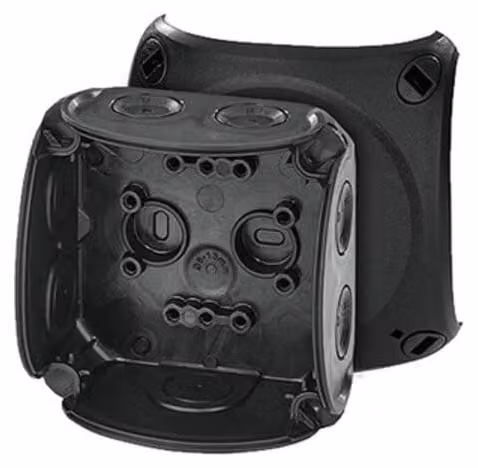 Scatola di derivazione HENSEL da superficie 93x93x62mm IP66 nero DK0200B