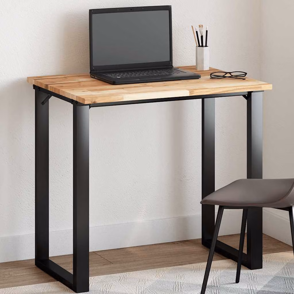 Piano Tavolo Rettangolare in Legno Massello di Acacia Marrone vidaXL L: 100 cm, P: 60 cm, H: 2 cm