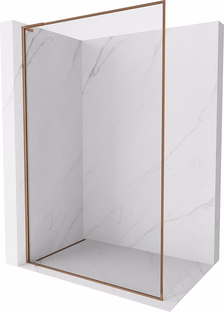 Mexen Kioto-XF L schermo doccia Walk-in con cornice 110 x 202 cm, trasparente 10 mm, oro rosa - 800-110-174-60-00-XF