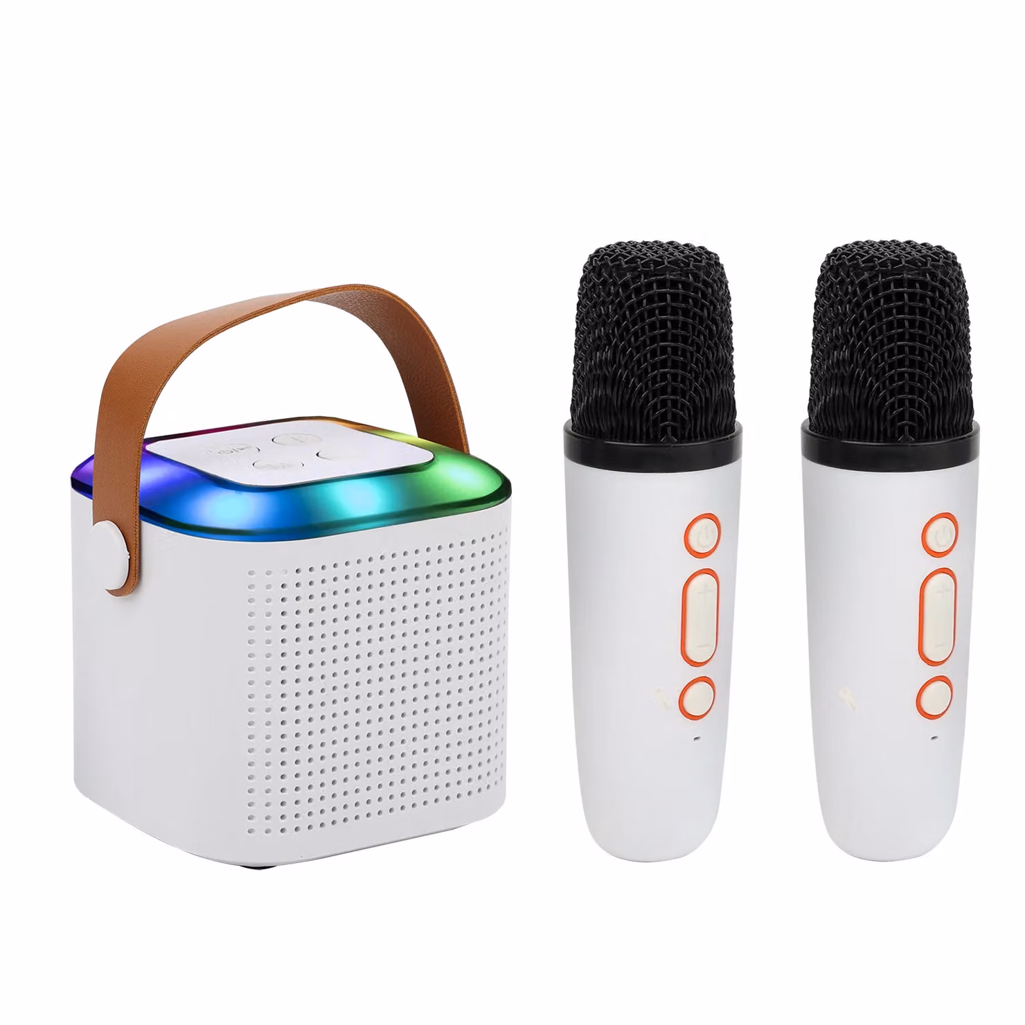 Mini Karaoke Portatile Bluetooth Dictrolux DLX416 con 2 Microfoni Bianco – 2
