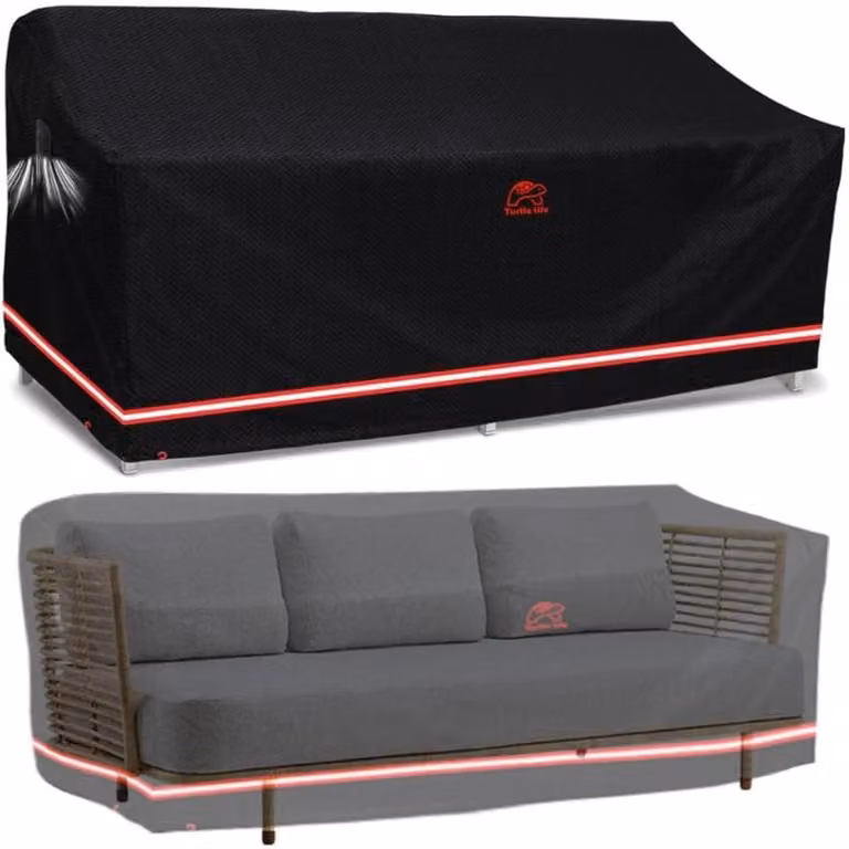 Copertura per panchina da giardino - Impermeabile - 213 x 94 x 89 cm - Nero - Con cinghie