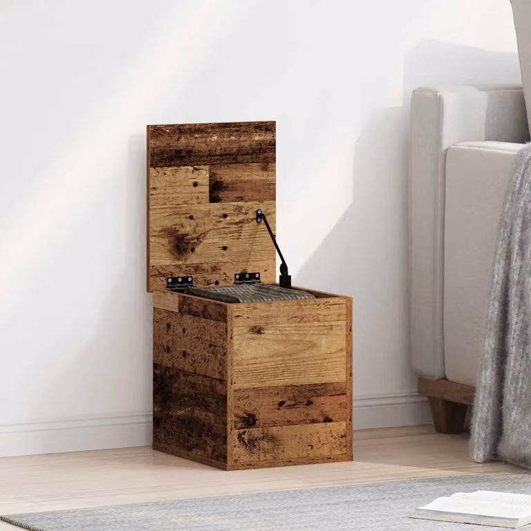 Scatola di stoccaggio in legno massiccio vidaXL, colore marrone, L 30 cm x P 35 cm x H 35 cm
