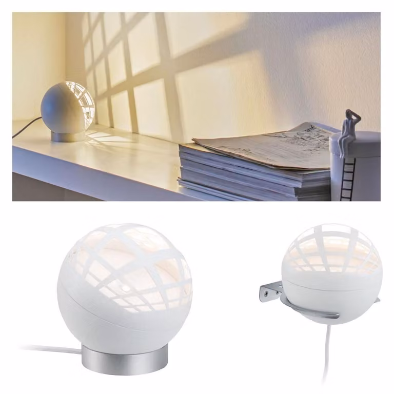 Lampada da tavolo Paulmann Favia, LED, 1x5W, bianca, 230/12V, plastica