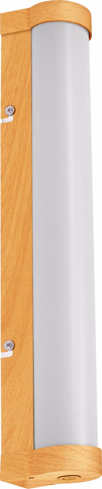OSRAM ORBIS Tubo specchio/apparecchio da parete con LED, vetro smerigliato/decoro in legno, 9W, 900lm, dimmerabile, 3000/4000K regolabile tramite interruttore a parete, diametro 40cm, protezione IP44 contro corpi estranei/schizzi d'acqua