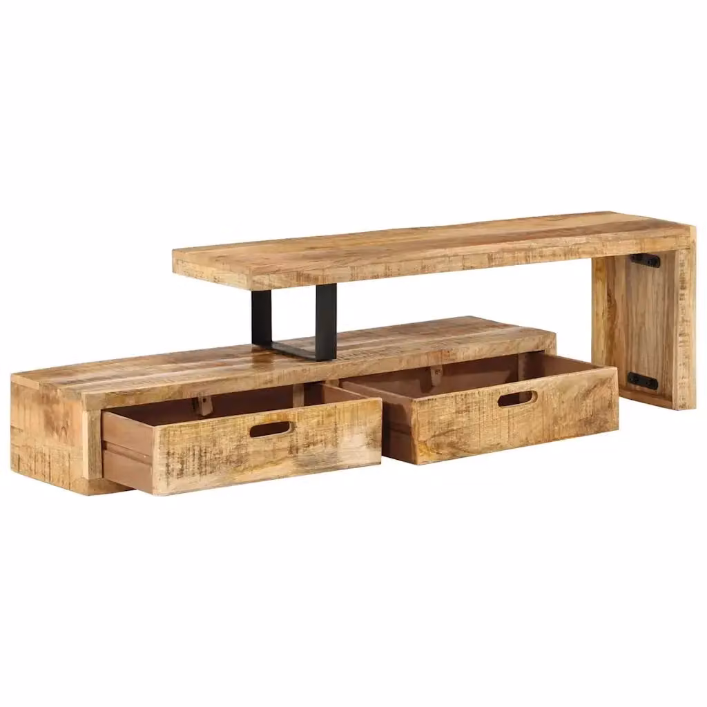 Mobile TV vidaXL in legno massello di mango color marrone antico L: 118-200 cm, P: 30 cm, H: 40 cm – 2
