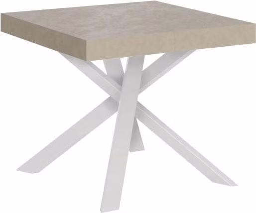Tavolo Allungabile Clerk GIORDANOSHOP Colore Cashmere con Gambe Bianche L/P/H: 90-194 x 90 x 76 cm – 1