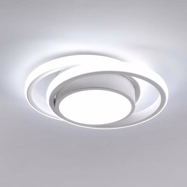 Lampada da soffitto a LED - Plafoniera rotonda - Modello A0028 - 32 W - 6500 K - Alluminio - Montaggio a soffitto - Non dimmerabile