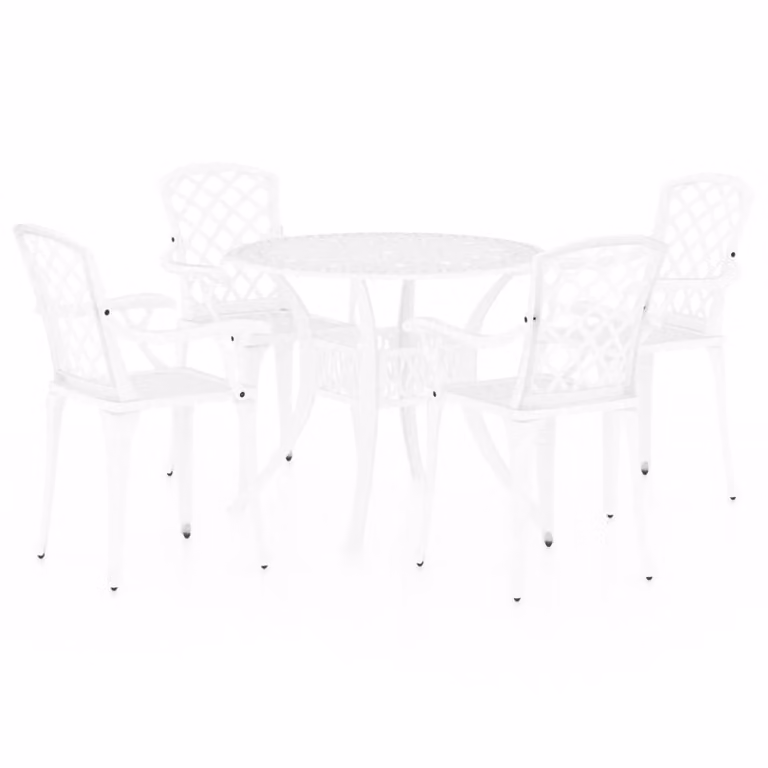 Set da Bistrot 5 pz in Alluminio Pressofuso Bianco