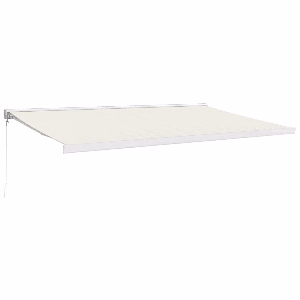 Tenda retrattile vidaXL in alluminio con bracci pieghevoli, colore beige e struttura bianca, L: 5 m x P: 3 m – 2