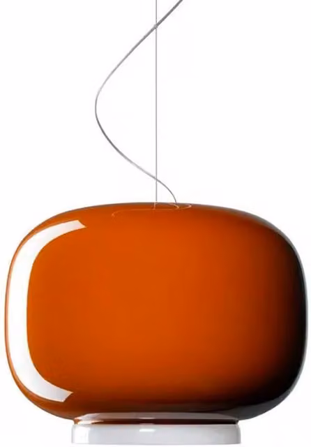 Lampada a sospensione Foscarini Chouchin 1 in vetro e plastica, bianca o marrone, con luce LED warm white