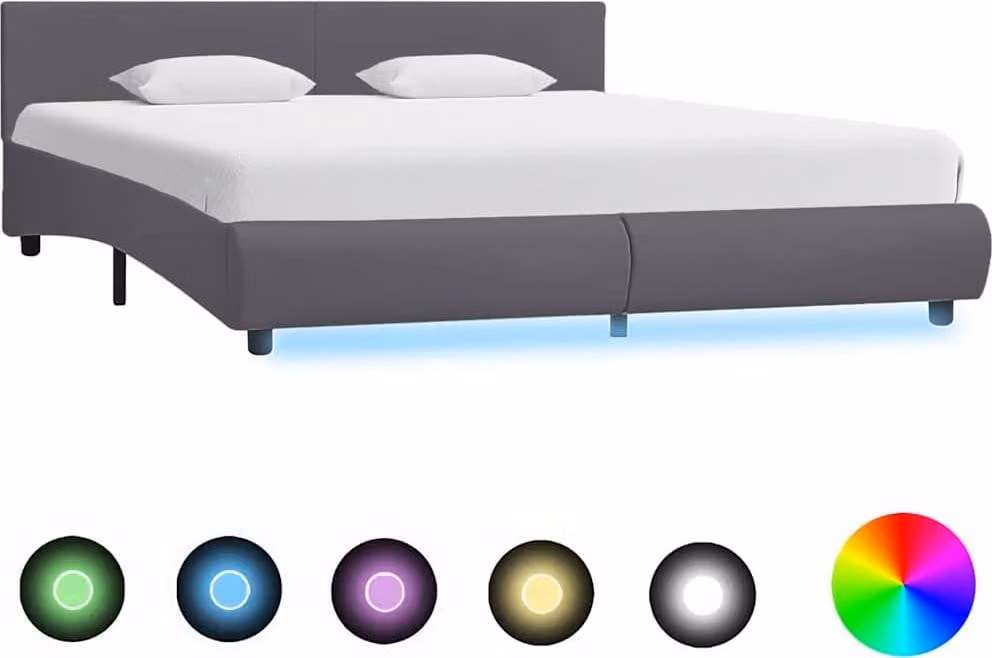 Giroletto con LED Grigio in Pelle finta 180x200 cm